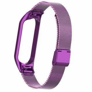 Deveroux Ocelový milánský řemínek pro MiBand 5, easy click - Růžový DEV0012