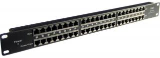 MaxLink POE panel 24 portů, 1U pro rack 19 , stíněný