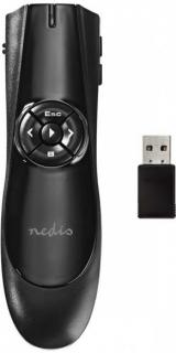 Nedis WLPSRL101BK - Prezenter | Laserové Ukazovátko | Bezdrátové provedení | USB 2.0 | Černá barva - WLPSRL101BK