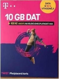 Předplacená karta Twist s Námi 10GB + 100Kč na volání a SMS