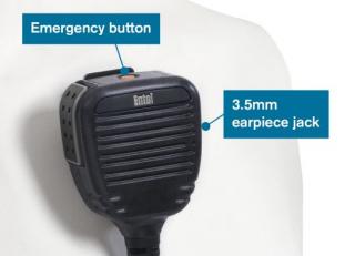CMP/DXE Ultra kompaktní Remote Speaker Microphone RSM Entel DX s konektorem pro ušní sluchátko