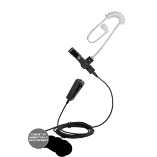 RLN2030 Diskrétní sluchátko včetně plastového zvukovodu, oddělené PTT s mikrofonem Volba KONEKTORU: pro Motorola SL4000,SL4010,SL1600,SL2600
