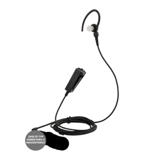 RLN2031 Diskrétní sluchátko s olivkou a sponou za ucho, oddělené PTT s mikrofonem Volba KONEKTORU: pro Motorola CP040,CP140,CP160,CP180,CP340