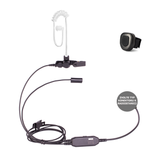 RLN2290 Diskrétní sluchátko včetně plastového zvukovodu, oddělený mikrofon, bezdrátové PTT Volba KONEKTORU: pro Motorola DP3400,DP3401,DP3600,DP3601