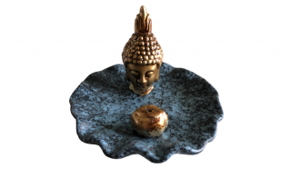 Stojánek Buddha na vonné kužely s tekoucím dýmem