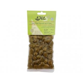 Zelené vypeckované olivy s bazalkou a tymiánem