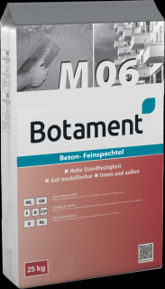 Botament M 06 - jemná stěrka na betony Balení hmotnost: paleta 42 pytlů = 1050 kg
