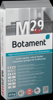 Botament M 29 HP - prémiový flexibilní lepicí tmel na podlahy Balení hmotnost: paleta 42 pytlů = 1050 kg