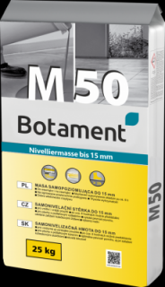Botament M 50, samonivelační stěrka Balení hmotnost: paleta 42 pytlů = 1050 kg