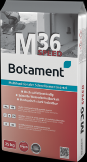 M 36 Speed - Multifunkční malta s rychlovazným cementem Balení hmotnost: paleta 42 pytlů = 1050 kg
