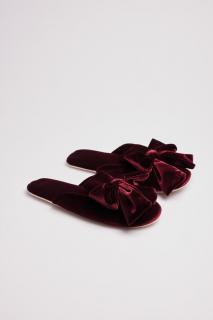 Domácí sametové pantofle YM Ruby Barva: Červená, Velikost: 40/41