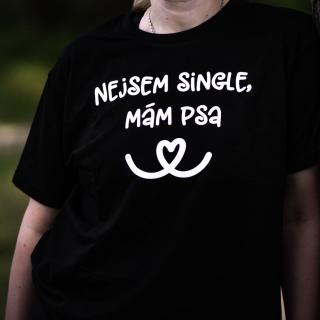 Černé tričko Nejsem single, mám psa velikost: L