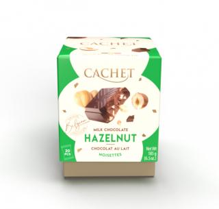Belgická čokoláda Cachet - Minis plátky mléčné s lískovými ořechy, 185 G