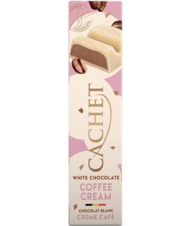 Tabulková čokoláda Cachet - Bílá s kávovou náplní, 45 G