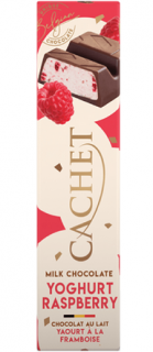 Tabulková čokoláda Cachet - Mléčná s jogurtem a malinami, 45 G
