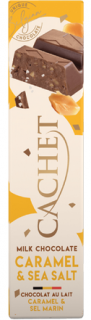 Tabulková čokoláda Cachet - Mléčná s kousky karamelu a mořskou solí, 50 G