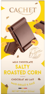 Tabulková čokoláda Cachet - Mléčná s praženou kukučicí & mořskou solí, 100 G