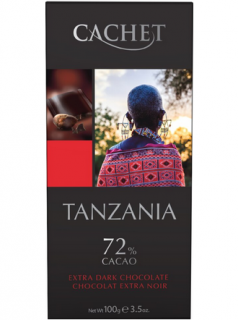Tabulková čokoláda Cachet - Tanzania hořká 72%, 100 G