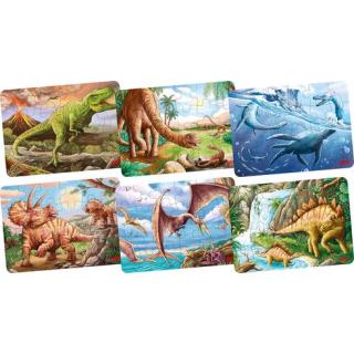 Dřevěné mini puzzle s motivy dinosaurů, 24 dílků