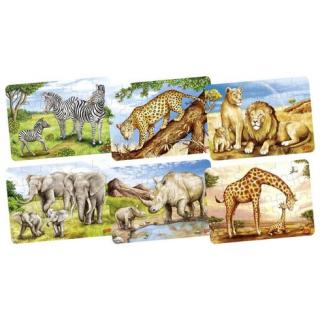 Mini dárkové puzzle - dřevěné - safari (24 dílků)