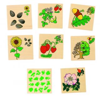 Plody a rostliny - dřevěné pexeso - 32 dílků