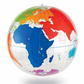 Velký průhledný nafukovací balón Globus s mapou světa