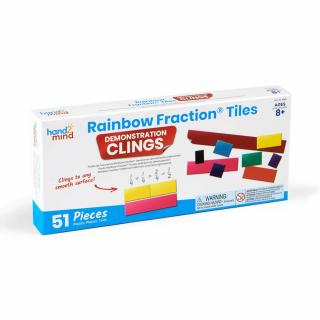 Vzdělávací pomůcka na zlomky - samodržící - Rainbow Fraction® Tiles Demonstration Clings