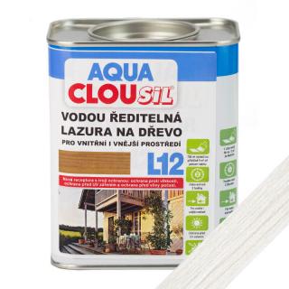 Bílá - lazura na dřevo L12 vodou ředitelná, 2,5 l (L12 AQUA CLOUsil lazura na dřevo 2500 ml - bílá)