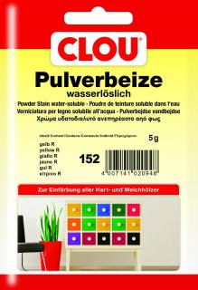 Práškové mořidlo do vody CLOU, 1 sáček - 5g, 152 žlutá R (Wasserbeize 152 žlutá R, 1 sáček)