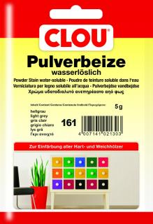 Práškové mořidlo do vody CLOU, 1 sáček - 5g, 161 světle šedá (Wasserbeize 161 světle šedá, 1 sáček)