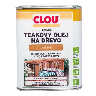 Teakový olej na dřevo CLOU, bezbarvý, 2,5 l (Teak-Öl,teakový olej 2,5 l bezbarvý)