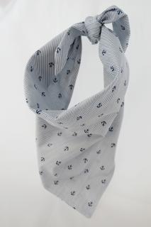 Šátek pro psa modrý s kotvičkama