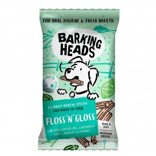 BARKING HEADS Treats Floss'n' Gloss Medium Breed 150g