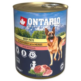 Konzerva ONTARIO Dog Beef Pate Flavoured with Herbs - 800 g