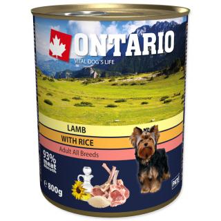 Konzerva ONTARIO Dog Lamb, Rice and Sunflower Oil - 800 g