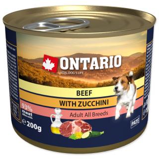Konzerva ONTARIO Dog Mini Beef, Zucchini, Dandelion and Linseed Oil - 200 g