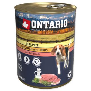 Konzerva ONTARIO Dog Veal Pate Flavoured with Herbs - 800 g