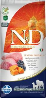 N&D Grain Free Dog Adult M/L Pumpkin Lamb & Blueb. 12 kg