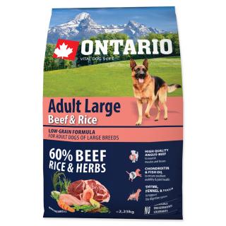 ONTARIO Dog Adult Large Beef & Rice - 2,25 kg