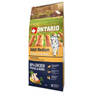 ONTARIO Dog Adult Medium Chicken & Potatoes & Herbs - 12 kg