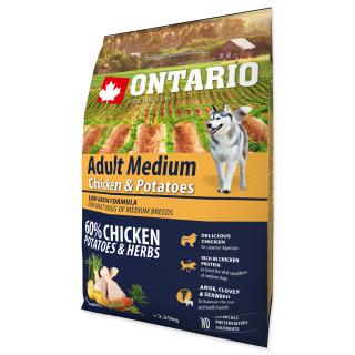 ONTARIO Dog Adult Medium Chicken & Potatoes & Herbs - 2,25 kg