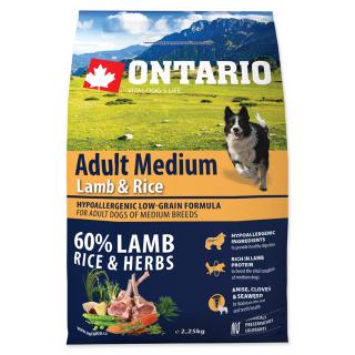 ONTARIO Dog Adult Medium Lamb & Rice - 2,25 kg