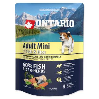 ONTARIO Dog Adult Mini Fish & Rice - 0,75 kg