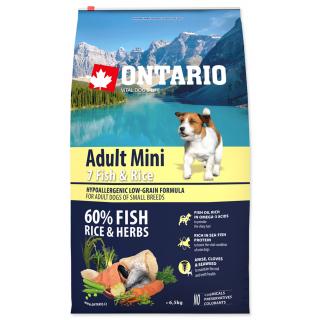 ONTARIO Dog Adult Mini Fish & Rice - 6,5 kg