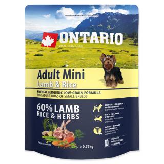 ONTARIO Dog Adult Mini Lamb & Rice - 0,75 kg