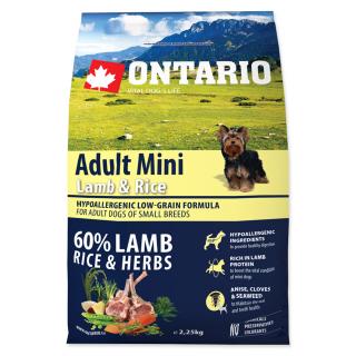 ONTARIO Dog Adult Mini Lamb & Rice - 2,25 kg