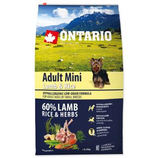 ONTARIO Dog Adult Mini Lamb & Rice - 6,5 kg