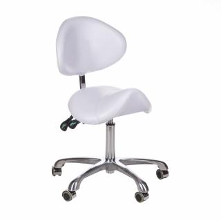 Kozmetická stolička s operadlom BY-3004 biela