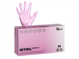 Nitrilové rukavice PEARL 100 ks, nepudrované, perlovo ružové, 4,6 g M