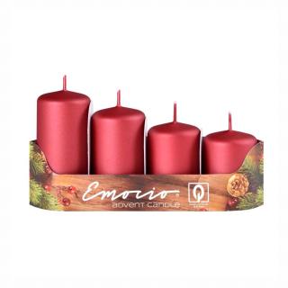 Adventní svíčky, červené matné exclusive 40 mm